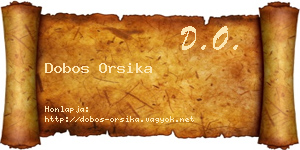 Dobos Orsika névjegykártya